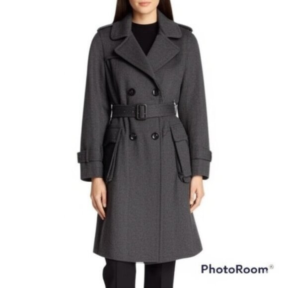 French Connection Women's Wool Blend Trench Coat, size 12 - Picture 1 of 12